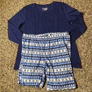 Jammie’s For Your Families Womens Size Large Two Piece Blue Snowflake Pants